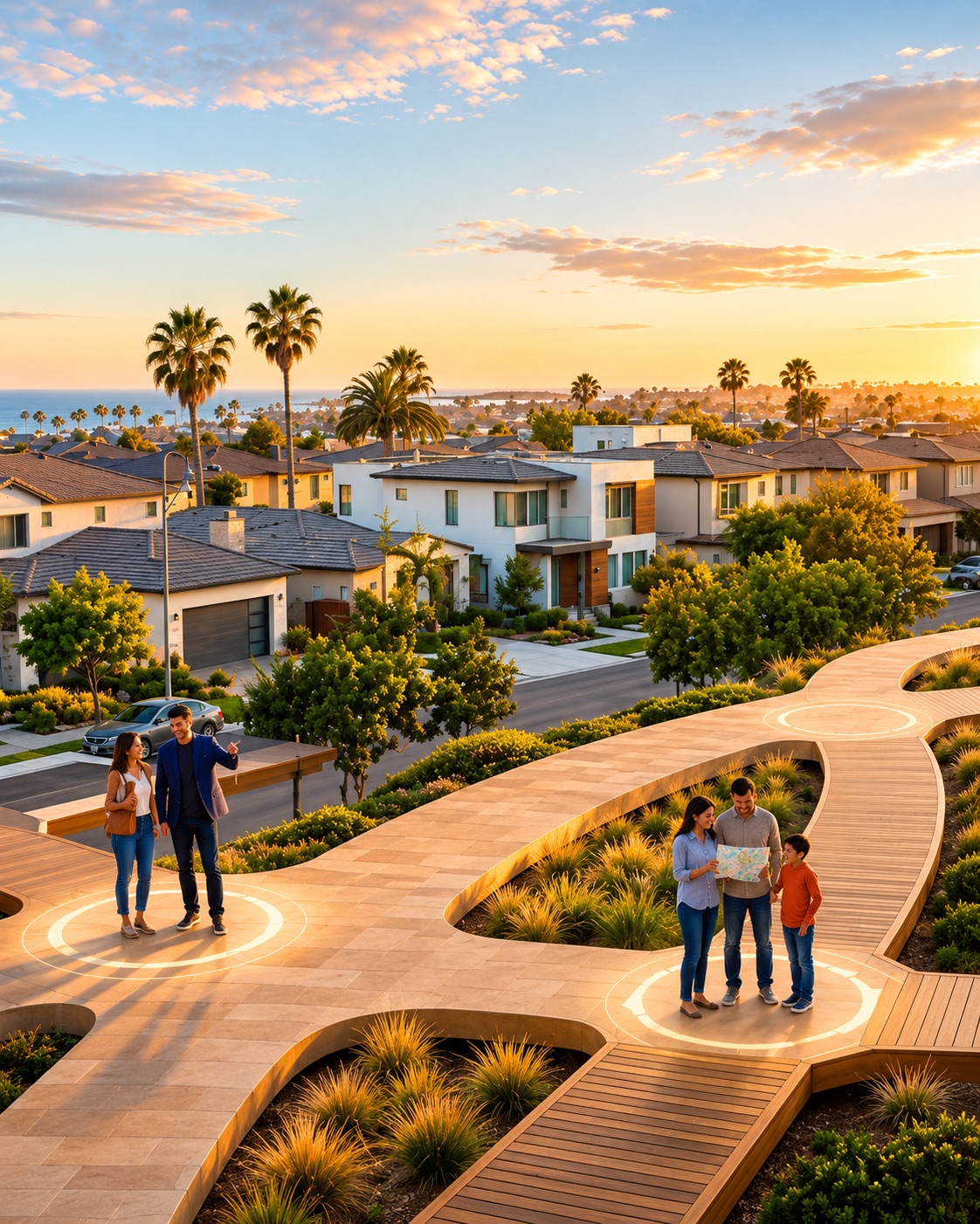A couple in front of their new home